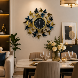 Butterfly Wrought Iron Luxury Wall Clock