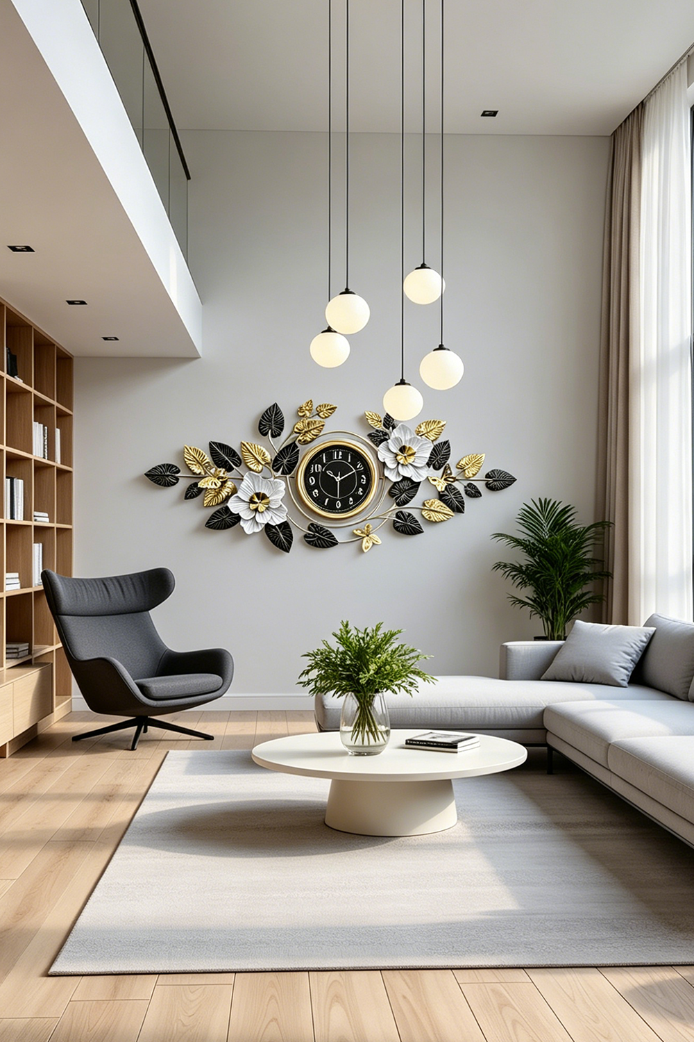 Floral Butterfly Metal Wall Clock - Image 3