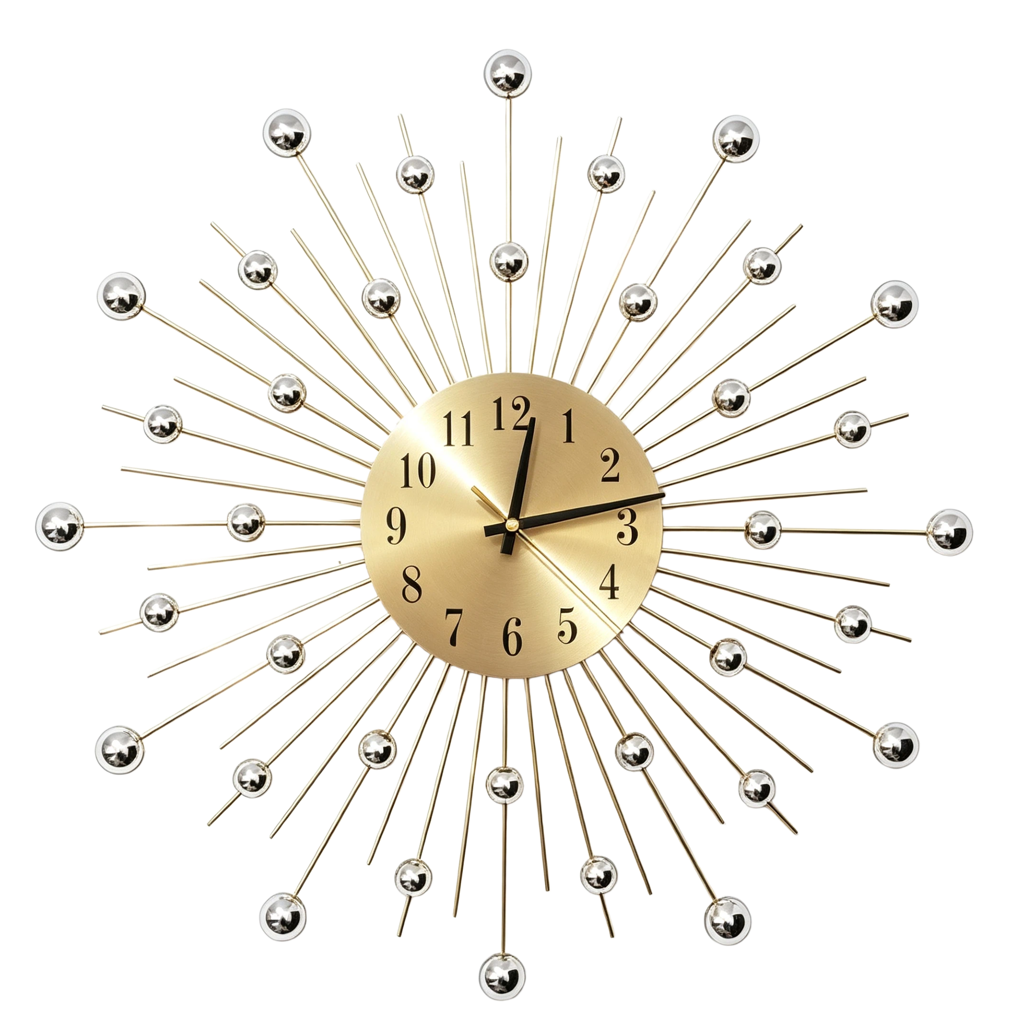 Radiant Starburst Metal Wall Clock - Image 2