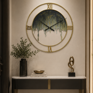 Drip Gold Fluid Metal Decor Wall Clock