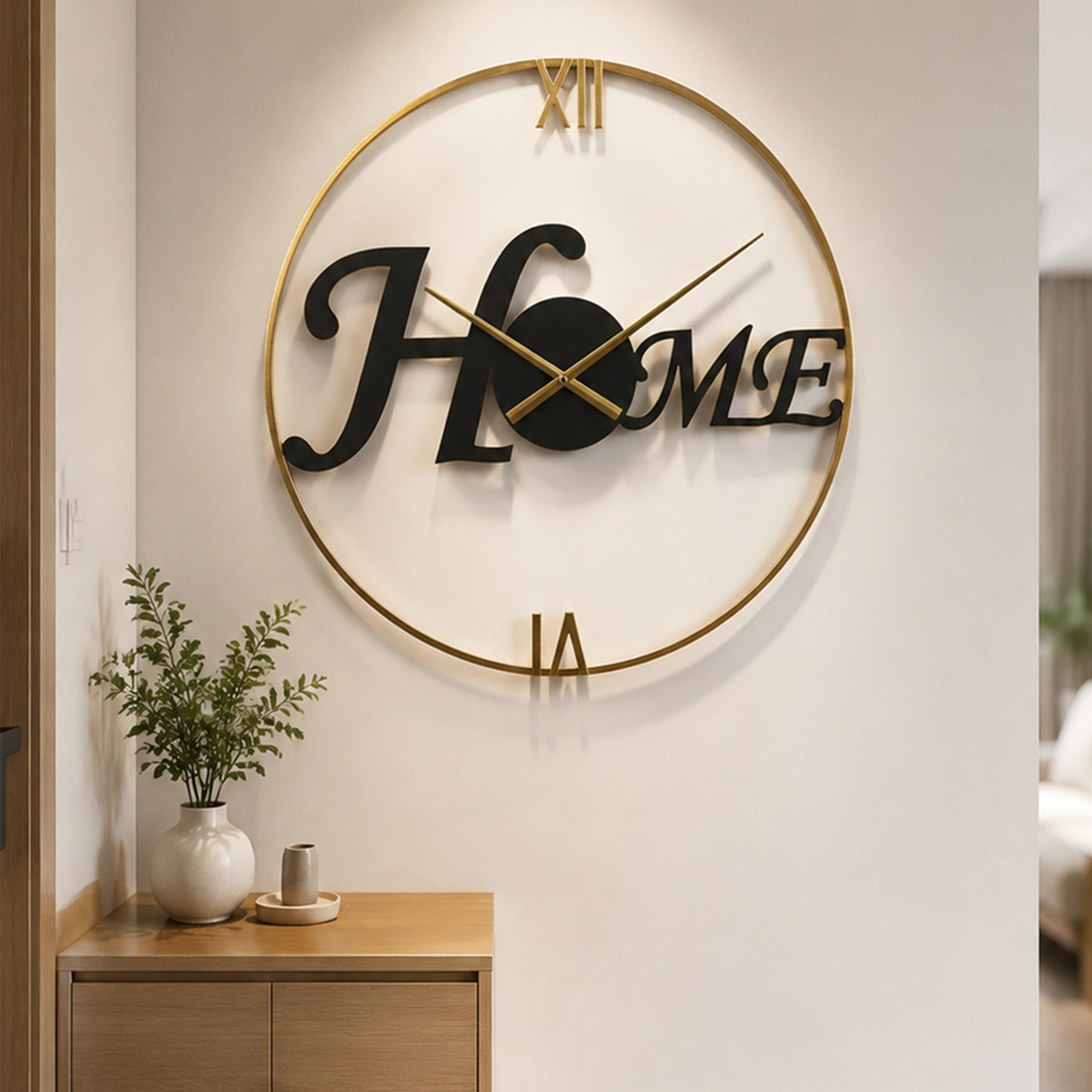 Minimalist Letter Wrought Iron Clock