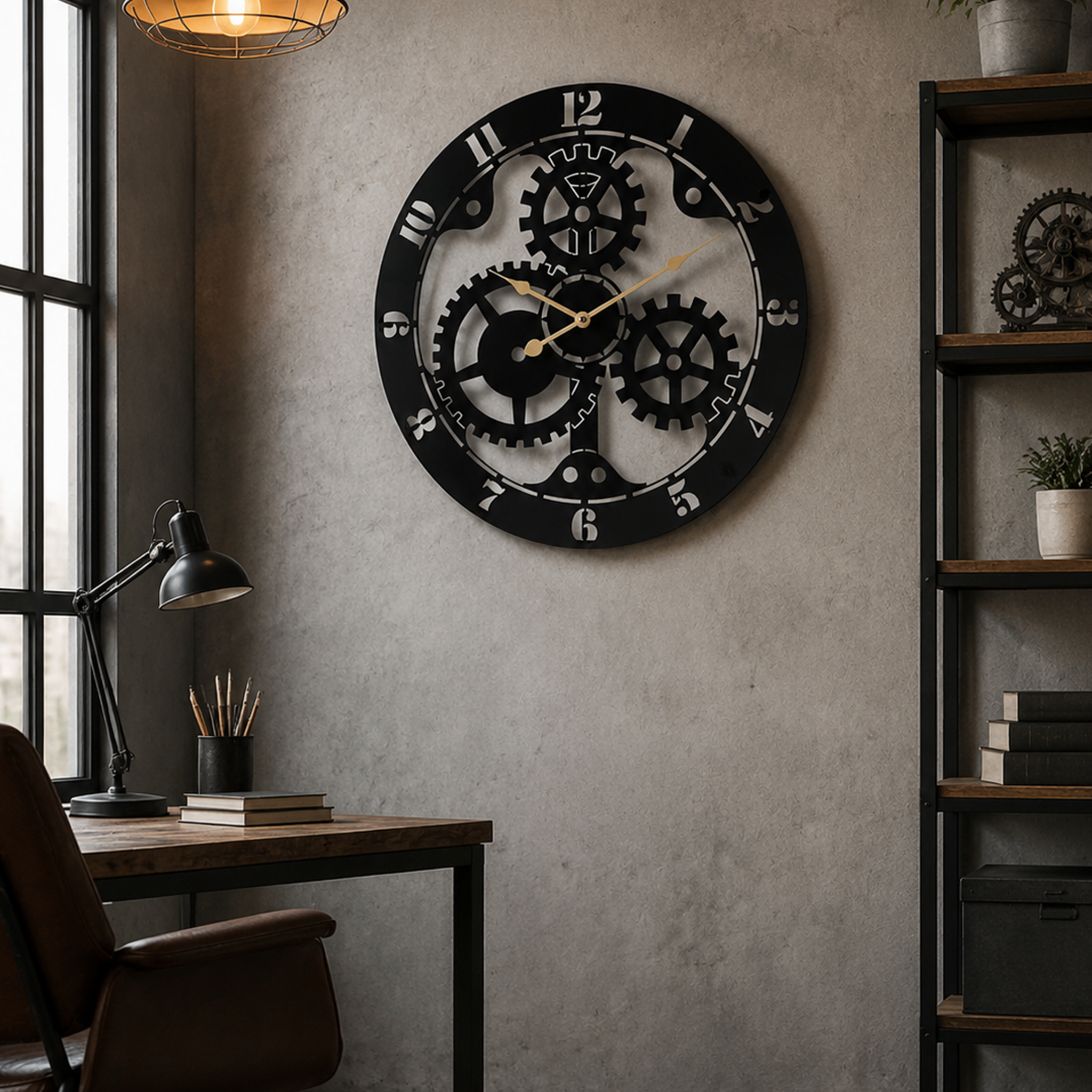 Vintage Steampunk Gear Wall Clock