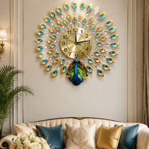 Luxury Crystal Peacock Wall Clock