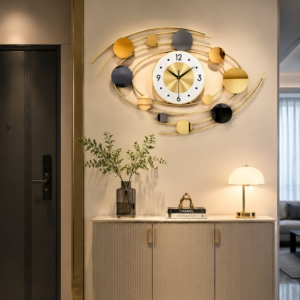 Golden Geometric Decor Wall Clock