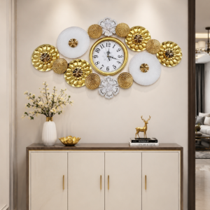Modern Geometric Floral Decor Wall Clock