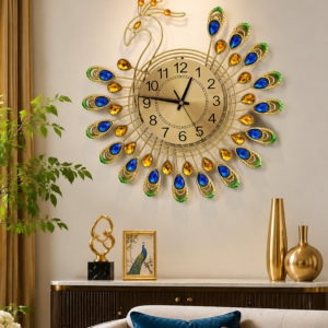 Golden Rhinestone Decor Wall Watch