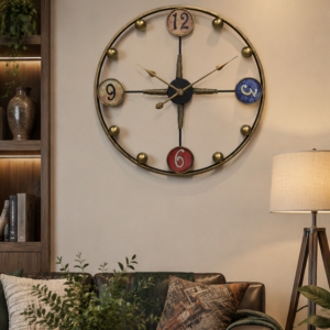 Retro Skeleton Metal Wall Clock