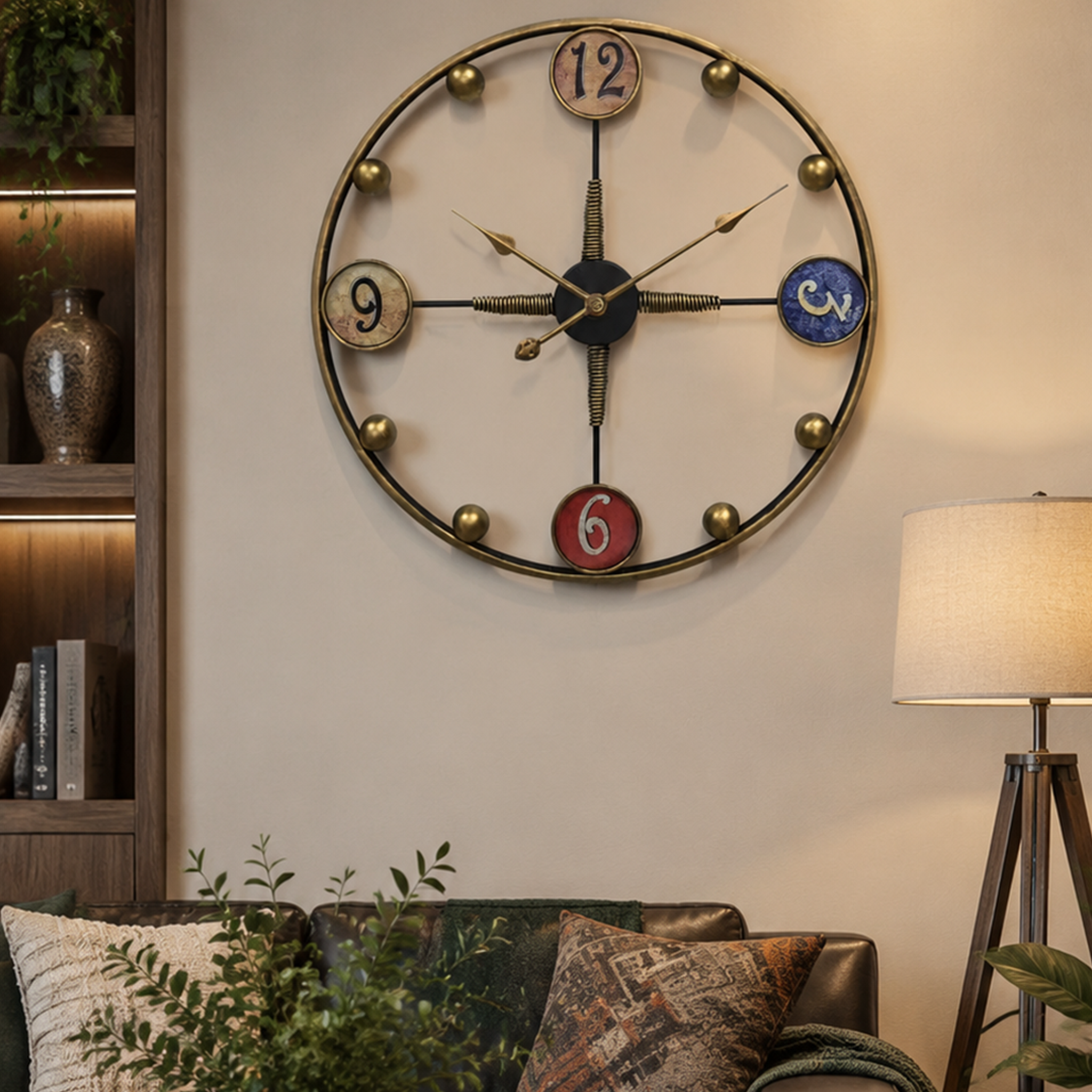 Retro Skeleton Metal Wall Clock