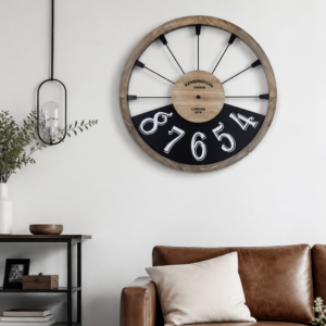 Retro Kensington Skeleton Wooden Wall Clock