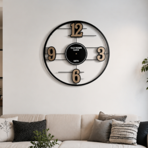 Old Town Open Frame Metal Wall Clock