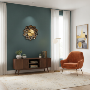 Layered Flower Wrought Iron Decor Clock