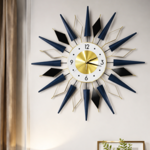 Mid Century Starburst Metal Wall Clock