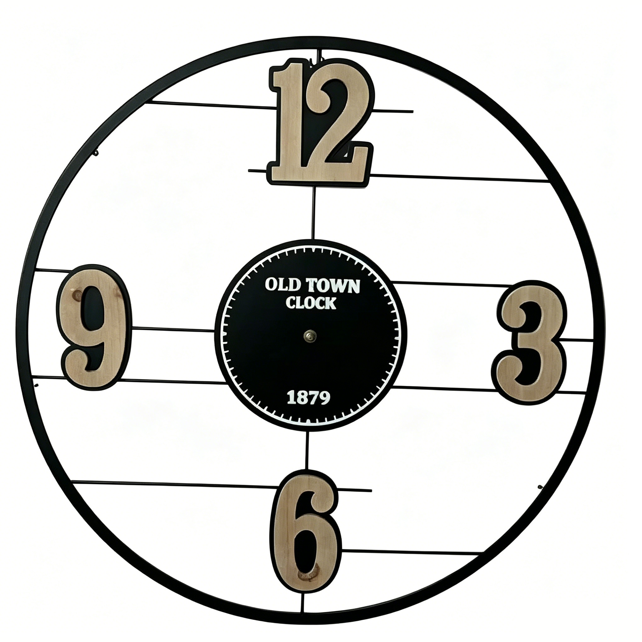 Old Town Open Frame Metal Wall Clock - Image 2