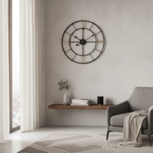 Double Rim Roman Metal Wall Clock