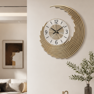 Abstract Golden Curve Decorative Wall Clock