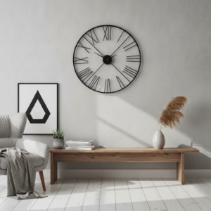 Roman Numeral Open Frame Metal Wall Clock