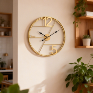 Modern Geometric Metal Wall Clock