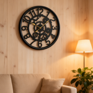 Industrial Gear Hollow Metal Wall Clock