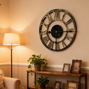 Roman Numeral Open Frame Wall Clock