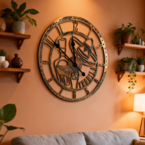 Antique Tequila Skeleton Wall Clock