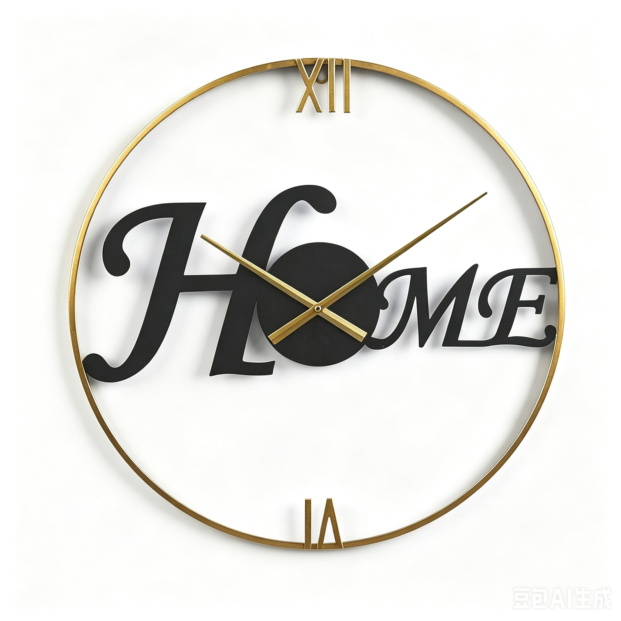 Minimalist Letter Wrought Iron Clock - Image 3
