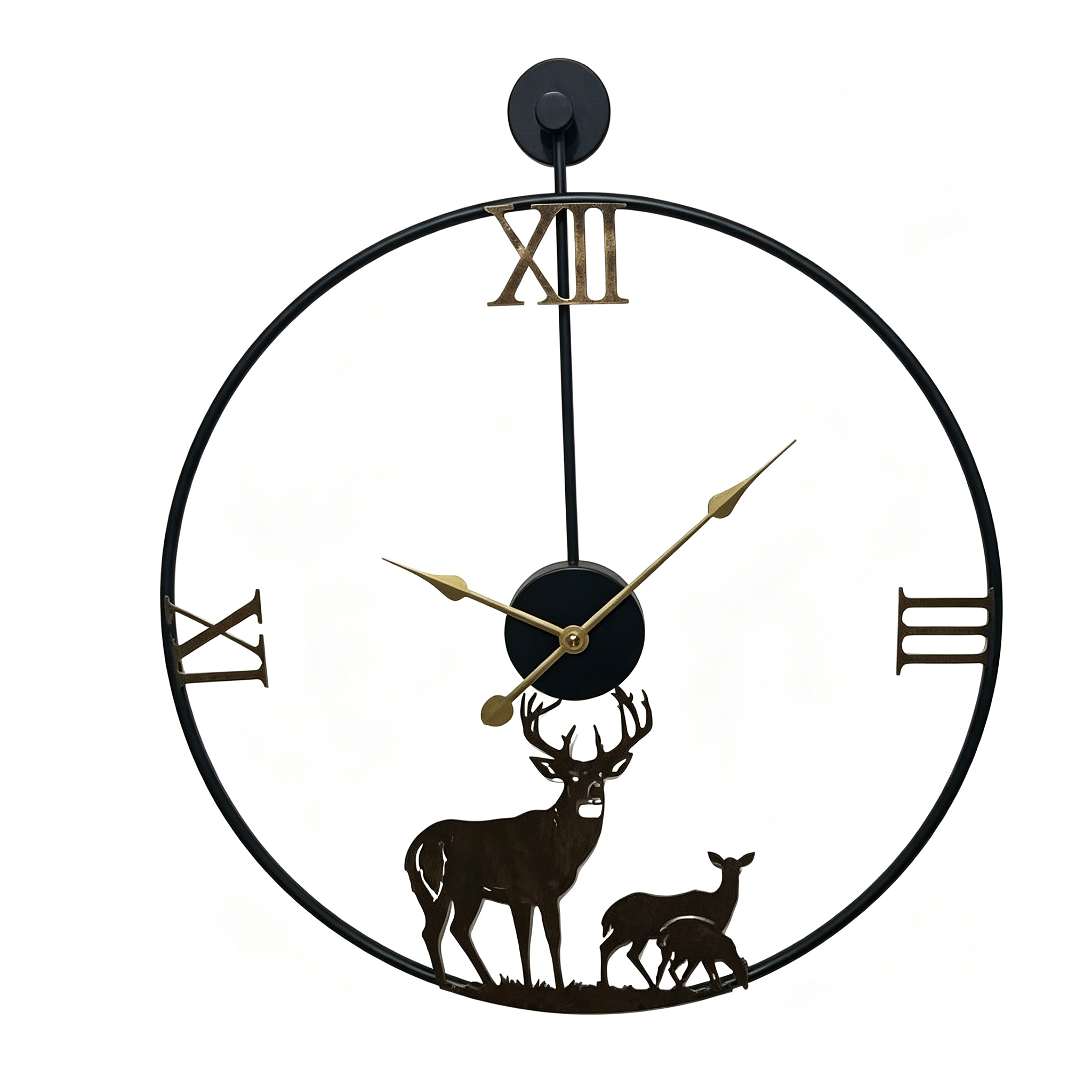 Deer silhouette open frame wall clock - Image 2