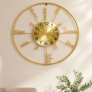 Open Frame Dual Number Metal Wall Clock