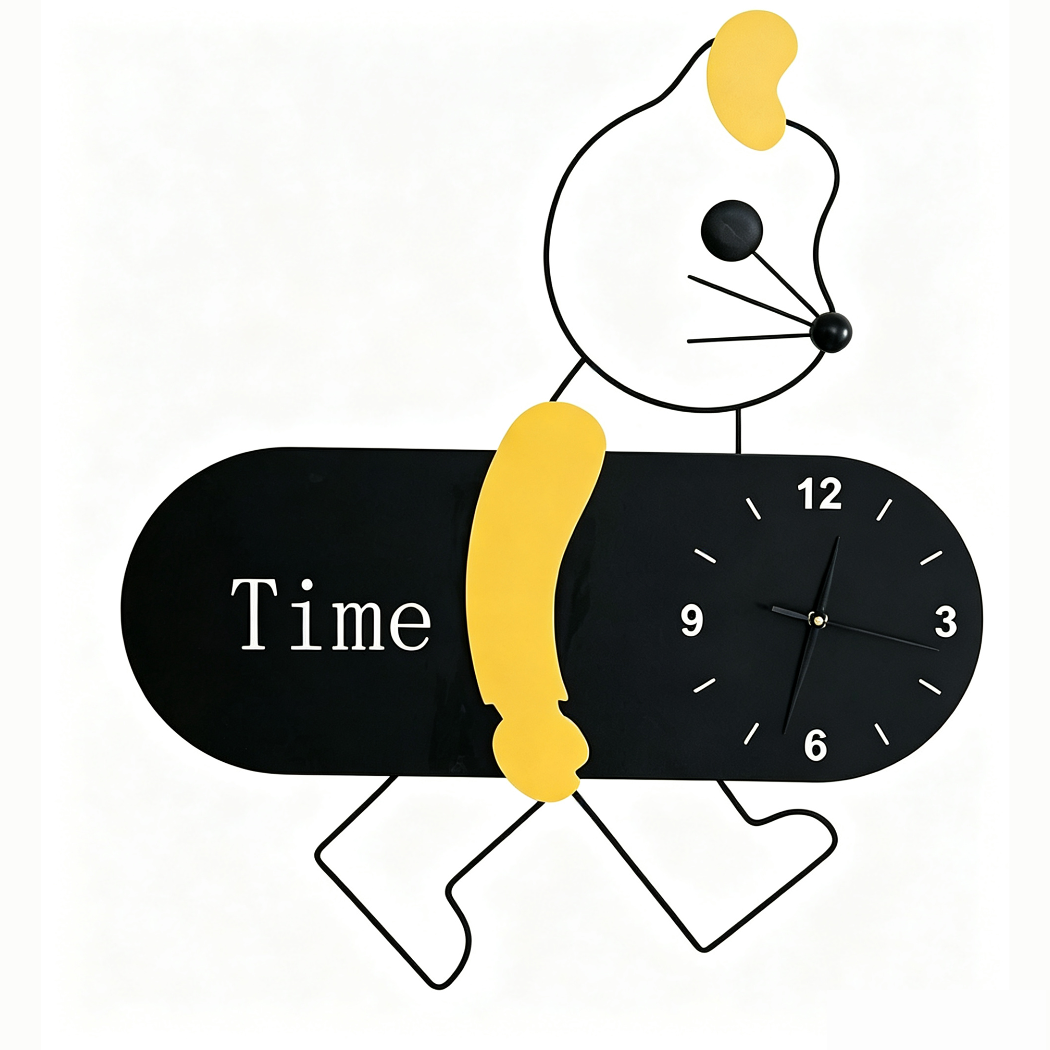 Cute Abstract Bear Metal Wall Clock - Image 2