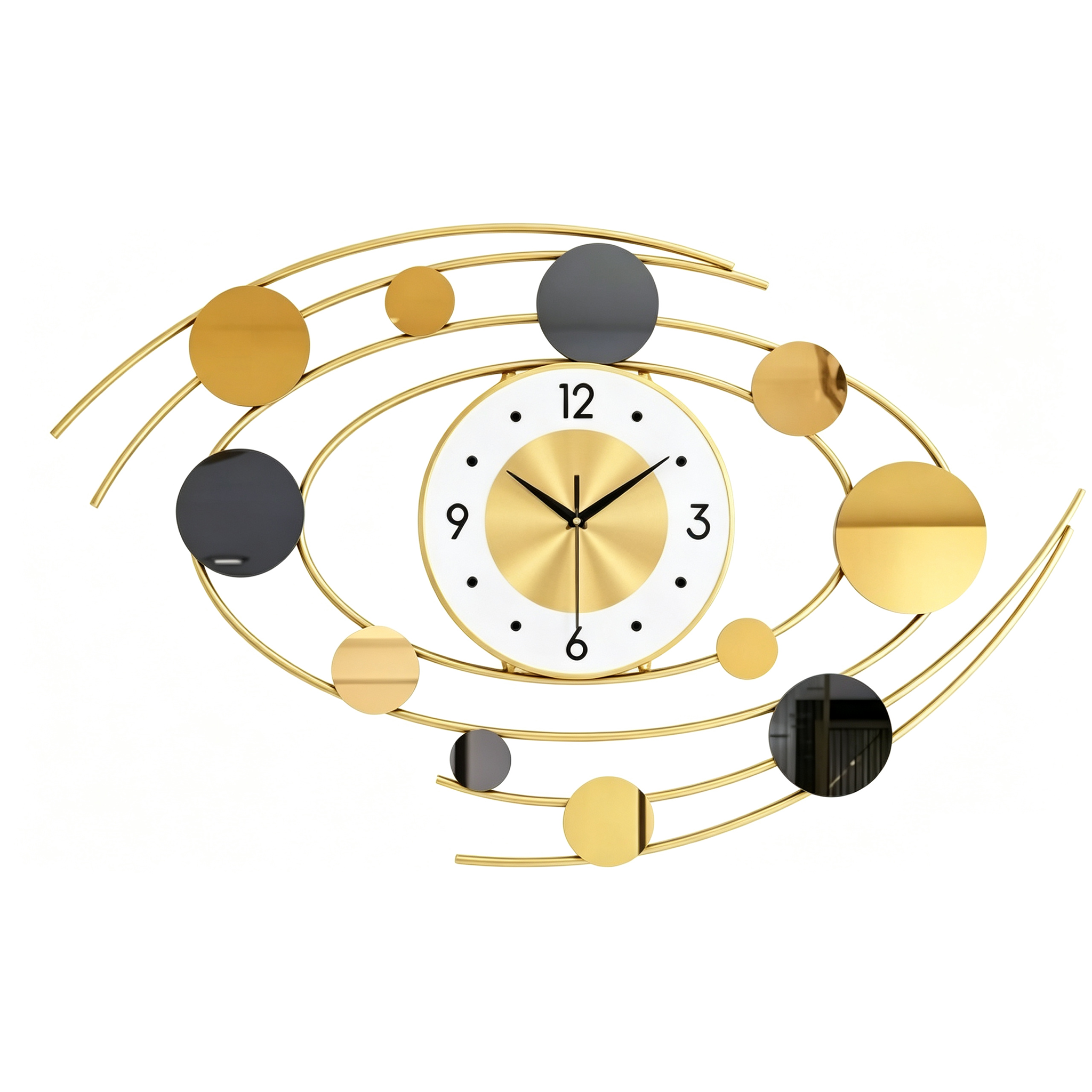 Golden Geometric Decor Wall Clock - Image 2