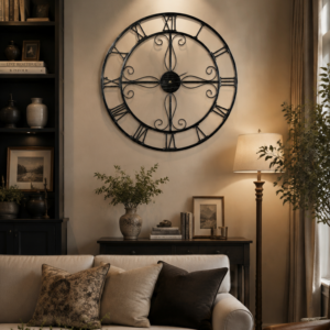 European Hollow Roman Metal Clock