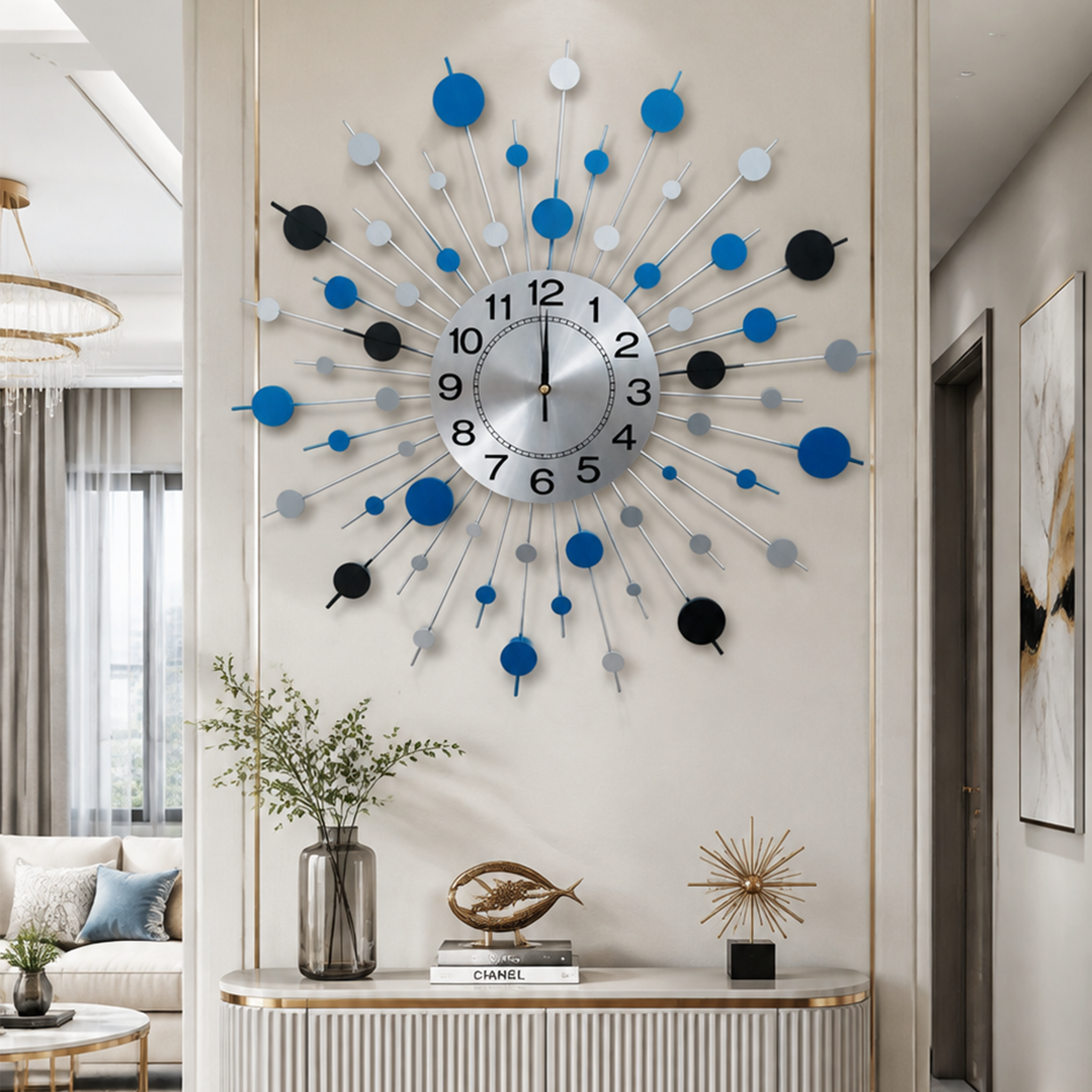 Abstract Sphere Starburst Wall Clock