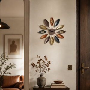 Creative Wrought Iron Leaf Wall Clock