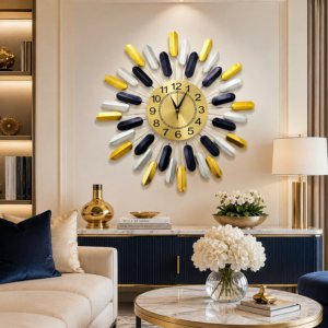 Multicolor Sunburst Metal Wall Clock