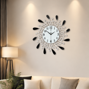 Black Crystal Burst Metal Wall Clock