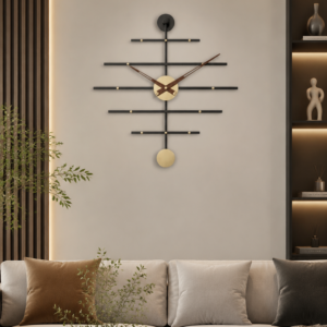 Minimalist Linear Pendulum Metal Wall Clock