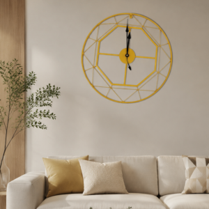 Modern Lattice Geometric Metal Wall Clock