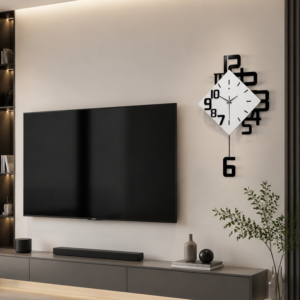 Modern Geometric Pendulum Wall Clock