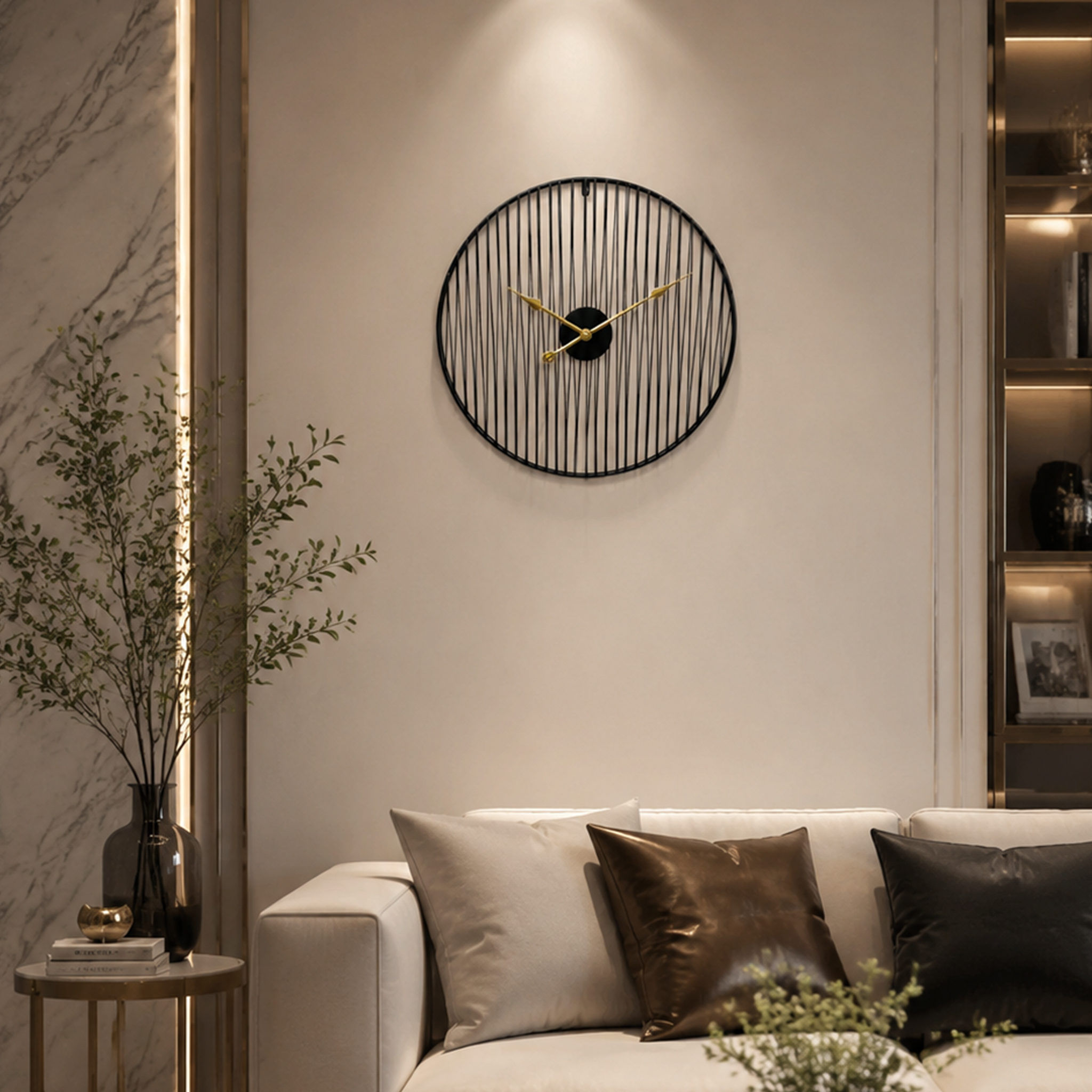 Open Frame Strip Metal Wall Clock
