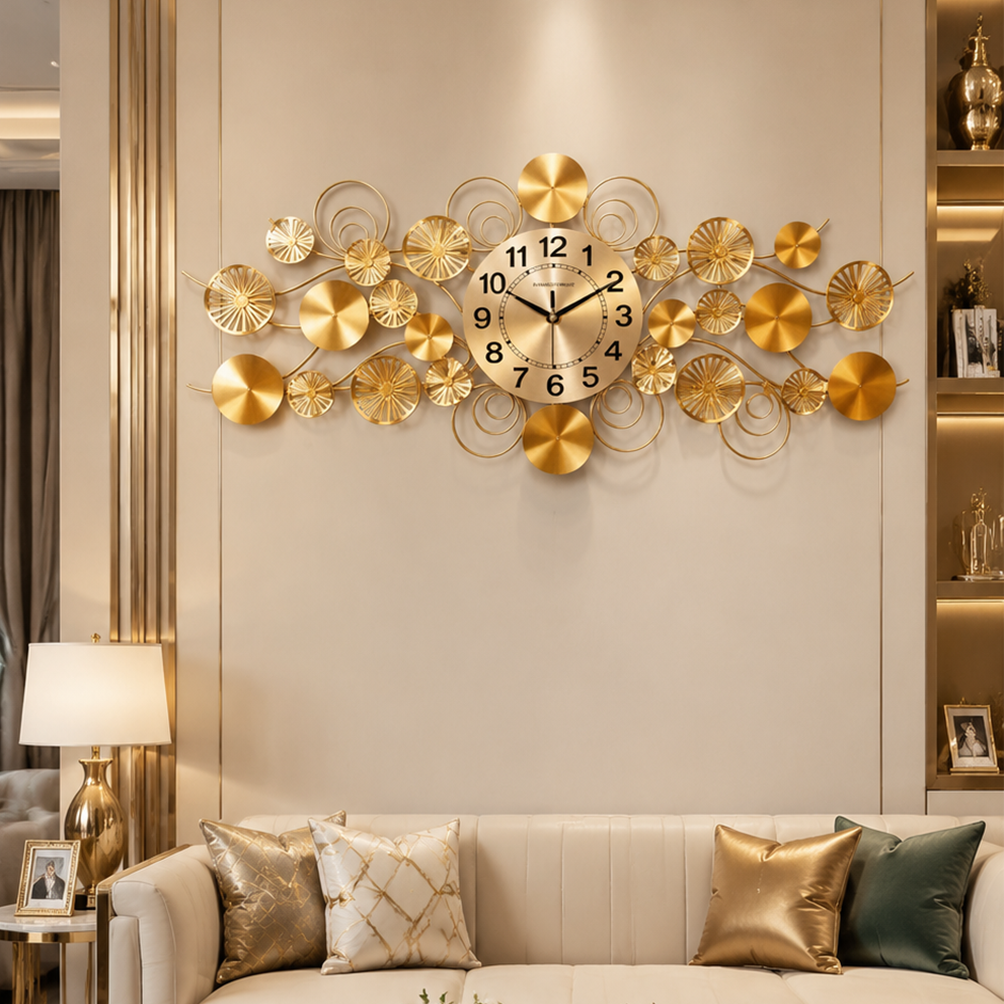 Luxury Scroll Metal Art Wall Clock