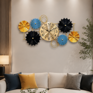 Radial Bloom Gilded Geometric Horologe