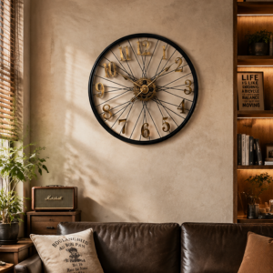 Vintage Gear Bicycle Wheel Wall Clock