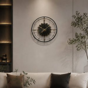 Hollow Sunburst Metal Wall Clock