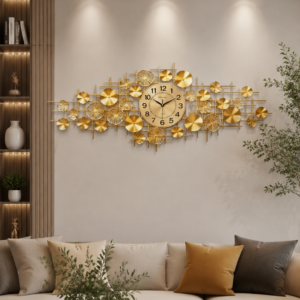 Metallic Lotus Trellis Art Clock