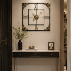 Antique Carved Metal Decor Clock
