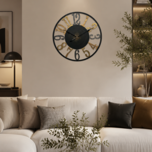 Farmhouse Hollow Numeral Decor Clock