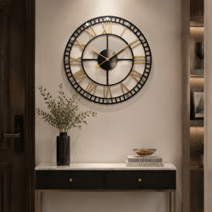 Black Gold Decorative Metal Clock