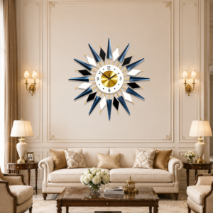 Mid‑Century Modern Radial Wall Clock