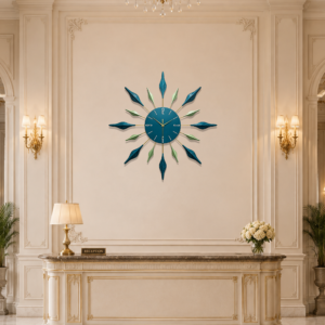 Nature‑Inspired Leaf Radial Decor Clock