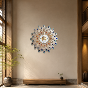 Luxury Crystal Peacock Radial Clock