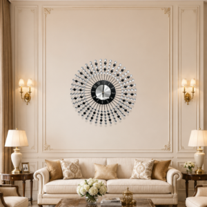 Modern Black Gem Radial Wall Clock